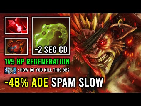 WTF 2 Second Nasal Goo CD +48% AOE Slow Spam 1v5 HP Regen Offlane Carry Bristleback Dota 2