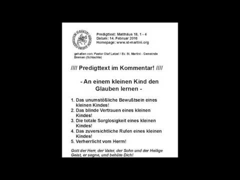 14.02.2016 - An einem kleinen Kind den Glauben lernen