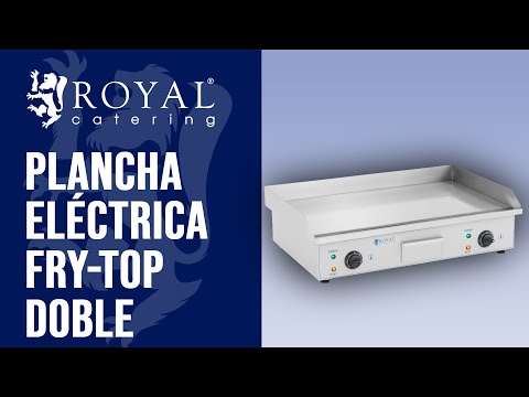 vídeo - Plancha eléctrica fry-top doble - 73 cm - Royal Catering - lisa - 2 x 2200 W