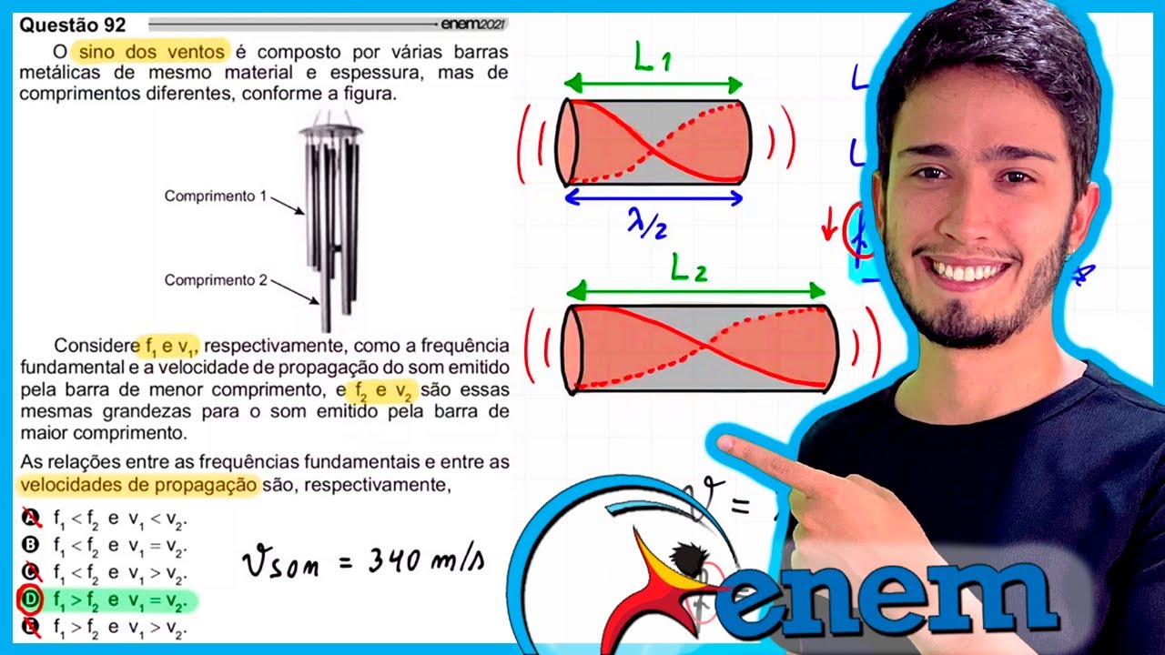 ENEM 2021 - O sino dos ventos é composto por várias barras metálicas de mesmo material e espessura,