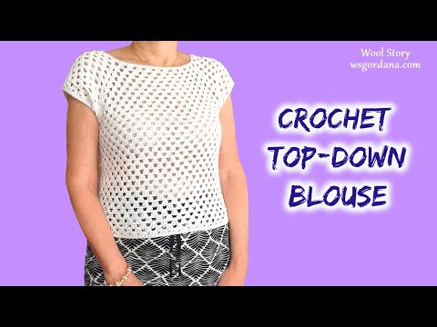 Crochet 💕 Top-Down Summer Blouse 🎁 Easy Tutorial - Heklana bluza
