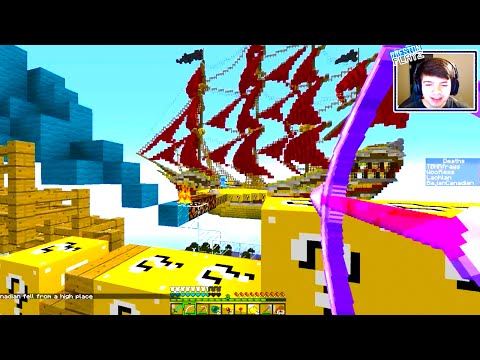 Minecraft LUCKY BLOCK SKY SHIP BATTLE! #1 - w/ THE PACK!