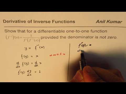 Important Formula for the derivative of inverse function AP Calculus