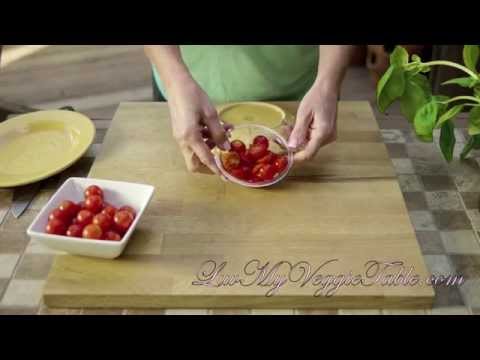 How to quickly cut cherry tomatoes in half. LuvMyVeggieTable