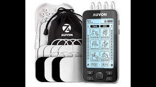 BEST TENS & EMS Muscle Stimulation Machine AUVON  (4 Outputs-24 Modes) 10pcs Electrode Pads  REVIEW