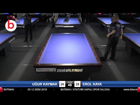 UĞUR KAYMAK & EROL KAYA Bilardo Maçı - 2018 ERKEKLER 3.ETAP-2.TUR