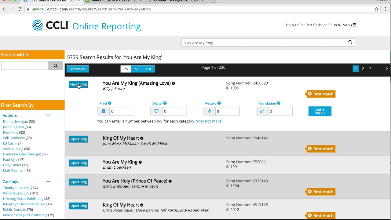 CCLI Online Reporting - Tutorial Video