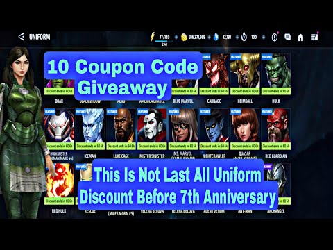 10 Coupon Giveaway | This Is Not Last All Uniform Discount Before Anniversary - Marvel Future Fight