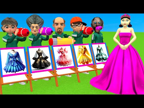 Scary Teacher 3D vs Squid Game Choose Beautiful Princess Dress vs Dressing Room 5 Times Challenger