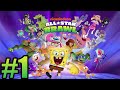 Nickelodeon All-Star Brawl Gameplay Walkthrough Part 1 - Spongebob, Patrick & Sandy Arcade Mode