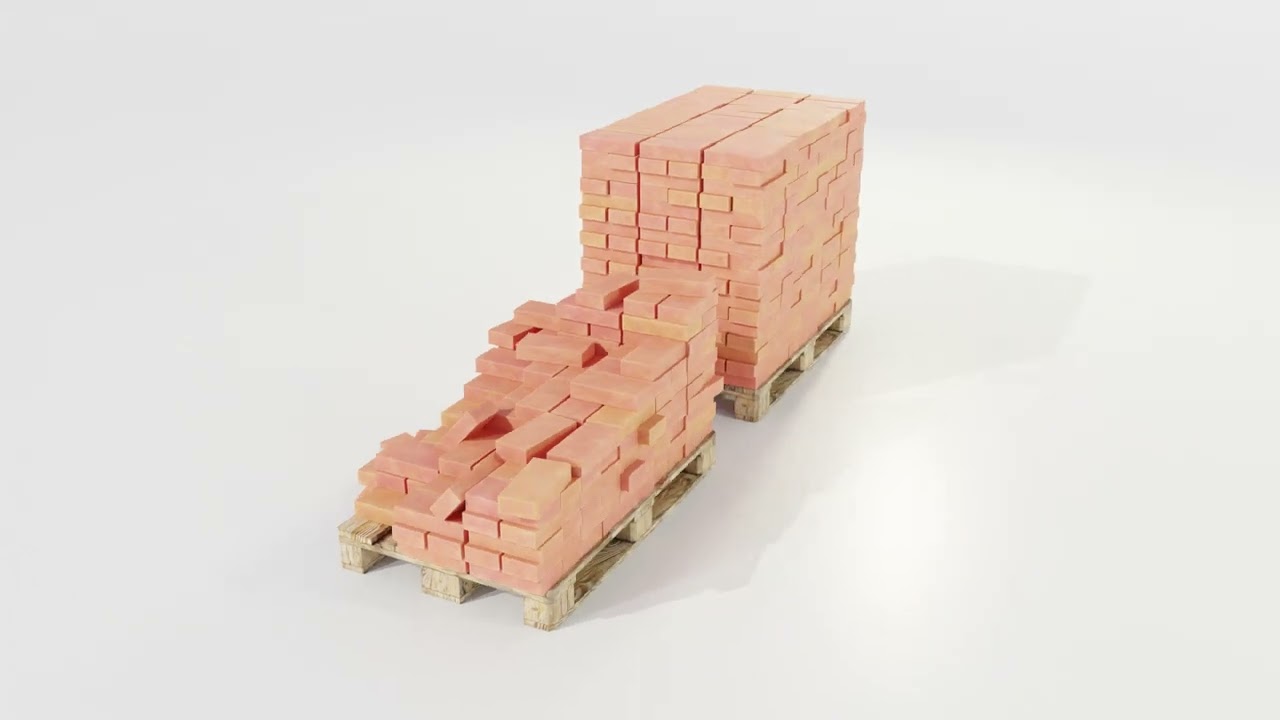 Palette mit Ziegeln 3D Modell