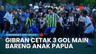 Momen Gibran Main Bola di Papua: Cetak 3 Gol, Disambut Ribuan Penonton yang Memadati Lapangan