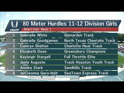 NTC 80M Hurdles 11-12 Girls, SEMIS - 2018 USATF Junior Olympics