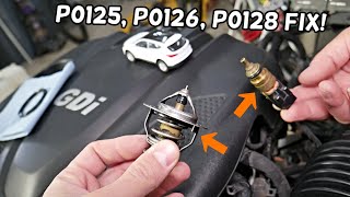 HYUNDAI SANTA FE CODE P0125, P0126, P0128 THERMOSTAT CHECK ENGINE LIGHT ON FIX