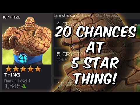 20x 5 Star The Thing Fantastic 4 Featured Crystal Opening Round 2! - Marvel Contest Of Champions