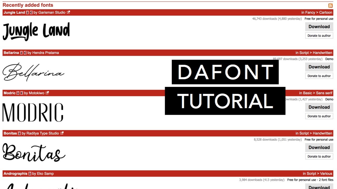DAFONT TUTORIAL | How To Download FREE FONTS!