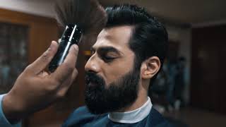 Actor Veer Aryan receives the Royal treatment at Truefitt & Hill, Khar. video