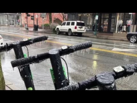 Watch Now: Downtown Greensboro during Feb. 18, 2021 Ice Storm