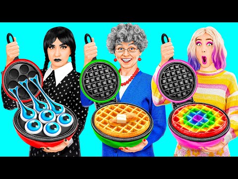 Wednesday vs Grandma Cooking Challenge | Funny Situations by 4Teen Challenge