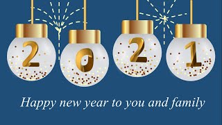 Happy New Year Card with music in PowerPoint - New Year Greeting Card 2021
