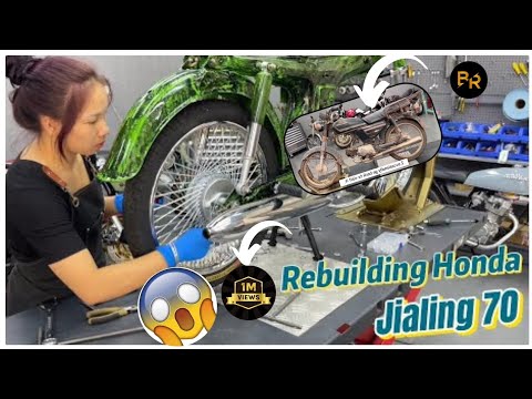 Full Rebuilding Honda Jialing 70 Motorcycle & Building a Cafe Racer - Full Repring