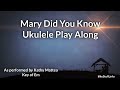 Mary Did You Know Ukulele Play Along