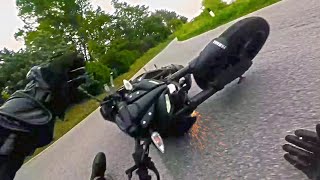 BIKER REAR ENDED BY A FRIEND - Crazy and Unexpected Motorcycle Moments