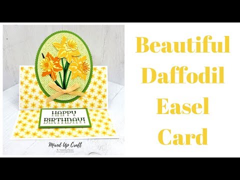 Tarjeta de caballete con narcisos | Tarjetas plegables divertidas