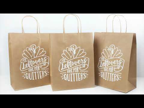 Screen Printing on Paper Bags and To Go Containers for Thanksgiving Leftovers