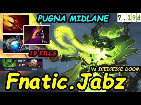 Fnatic.Jabz - [Pugna] MIDLANE INSANE MAGIC DAMAGE vs Iceiceice doom | dota2 7.19d Rank
