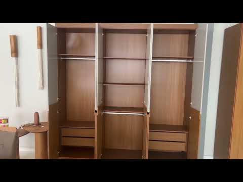 Video thumbnail of Guarda Roupa Casal Bipartido Doble MDF 6 Portas e 4 Gavetas Moderna Mobília