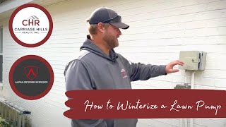 Winterizing your Lawn Pump