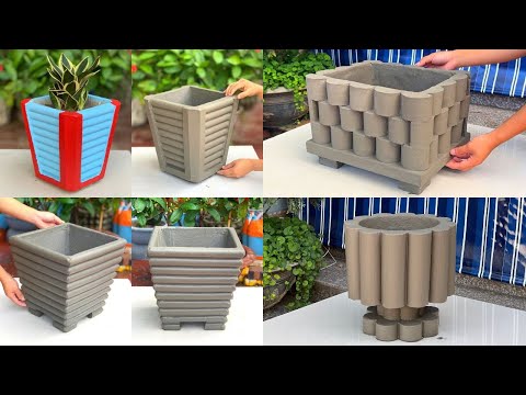 4 Project Beautiful  Cement Plant Pot  From PVC Pipes - Great Idea For The Garden!