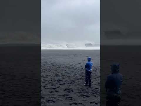 Reynisfjara - the most dangerous beach in Iceland - beautiful black sand and wild waves