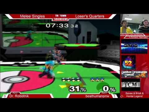 Tri Town Throwdown 2 - BestHumanPNW Vs. Dr  Robotnik SSBM Loser's Quarters