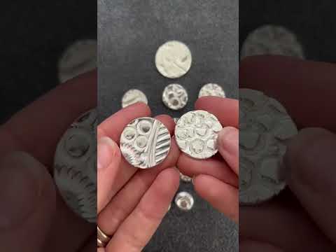 Cutting out silver clay shapes to make handmade solid silver jewellery