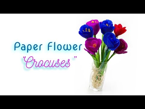 How to make Crocus paper flowers 🌺 DIY 🌺 Crepe paper flowers Video