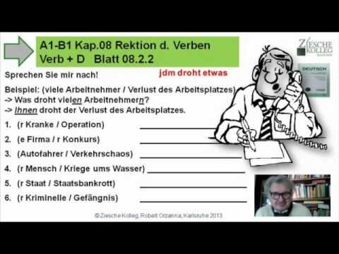 Deutsch Gr. z. Nachsprechen A1 Kap. 08 Rektion Bl. 08.2.2