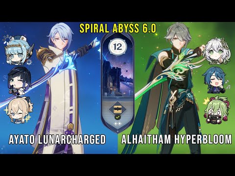 C0 Ayato Lunar Charged and C0 Alhaitham Hyperbloom | Genshin Impact Abyss 6.0 Floor 12 9 Stars