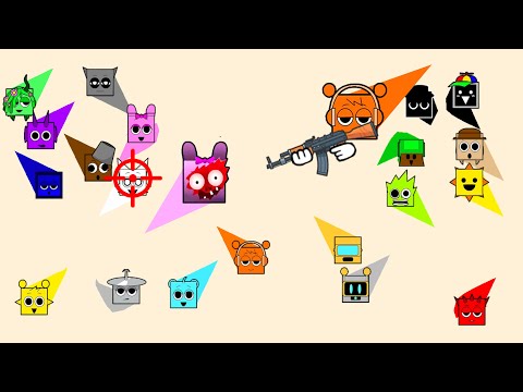 Sprunki Square League - 20 Sprunki Assault Rifle Battle Arena!