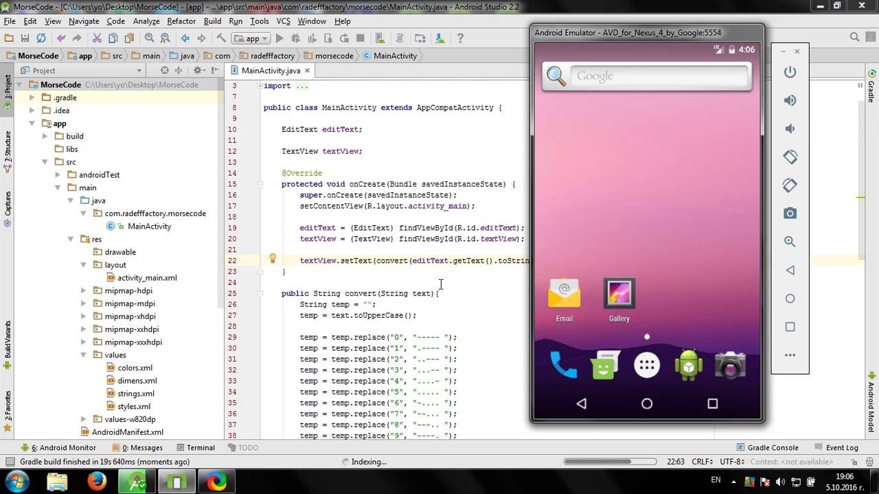 Develop simple Morse Code Converter in Android Studio