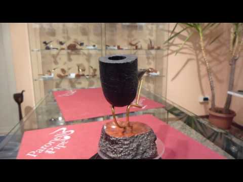 Pipa radica chimney sabbiata fatta a mano - www.paronellipipe.it