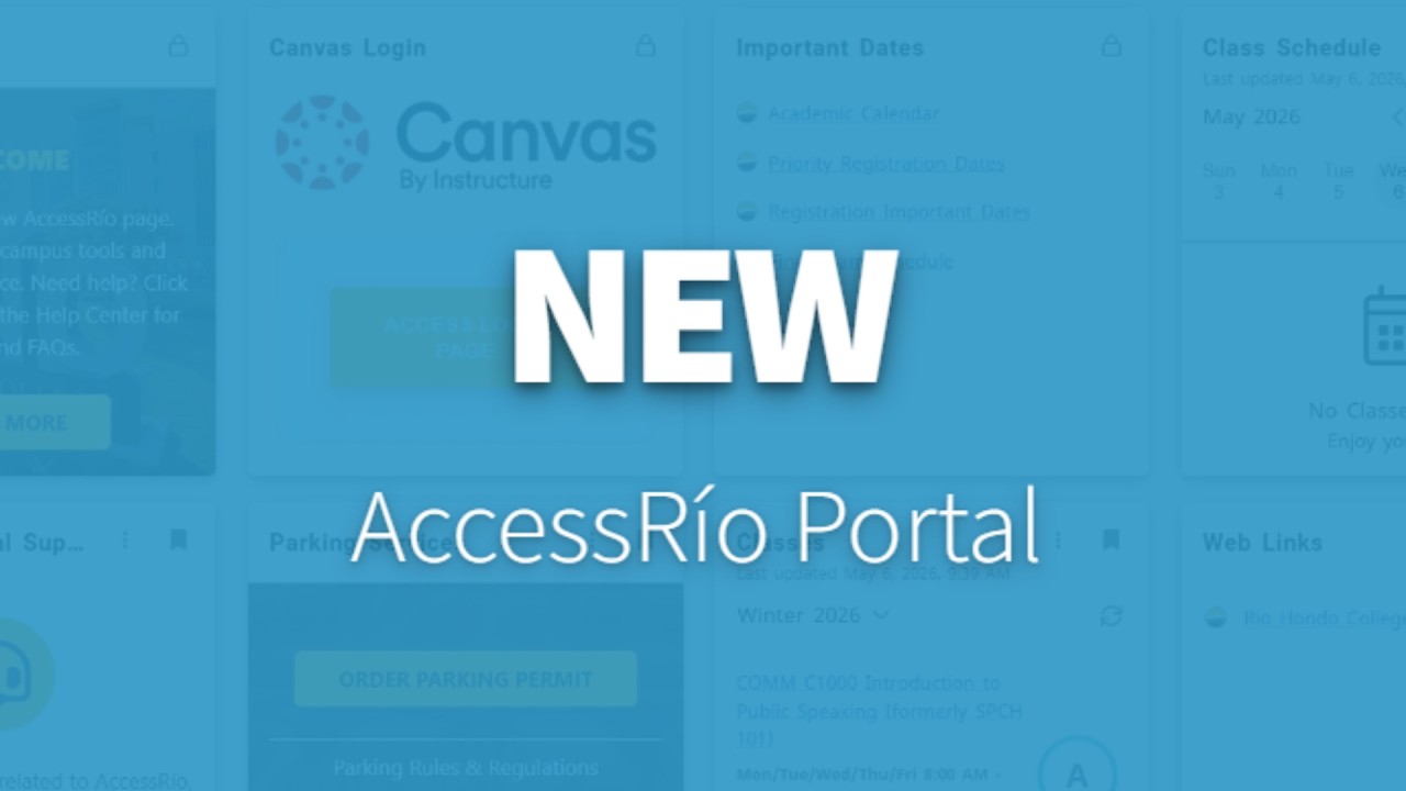 Overview of the new AccessRío Student Portal