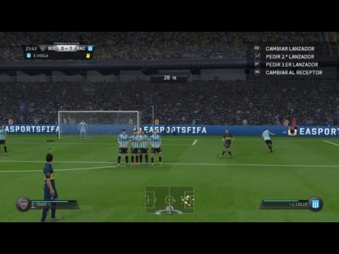 FIFA 16 - Carlos Tevez Free Kick Goal - Tiro Libre- Boca vs Racing