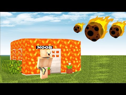 NOOB EVİ VS METEOR YAĞMURU ☄ MİNECRAFT KAPIŞMA #3