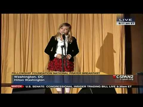 Jackie Evancho performs for President Obama at the National Prayer Breakfast 2012