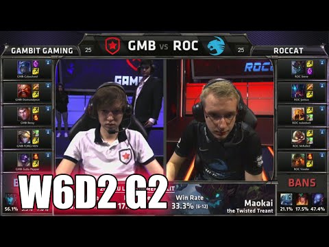 Gambit vs ROCCAT | S5 EU LCS Summer 2015 Week 6 Day 2 | GMB vs ROC W6D2 G2 Round 2