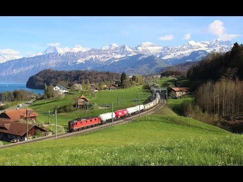 Bunte Züge und Landschaften | Eingen und Gwatt am Lötschberg