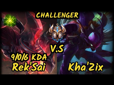 Doubtfull (REK'SAI) vs KHA'ZIX - 9/0/6 KDA JUNGLE CHALLENGER GAMEPLAY - NA