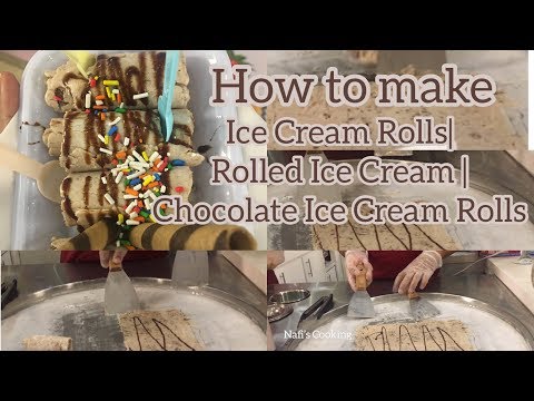 Ice Cream Rolls|Rolled Ice Cream in Dubai Marina Mall|Nafi’s Cooking|Chocolate IceCream Rolls😋😋😋